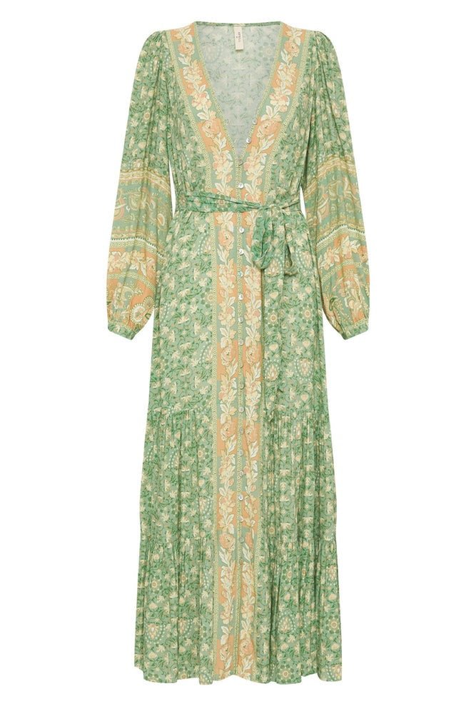 Spell-MadamePeacockButtonThroughGown-Emerald-Front_1000x1000_0be1d96c-ad16-443f-bd05-f6849344c89a Ina Splice Printed Button Up Maxi Gown Dress - Image 10