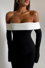 Aeris Off-shoulder Maxi Knit Dress - Image 2
