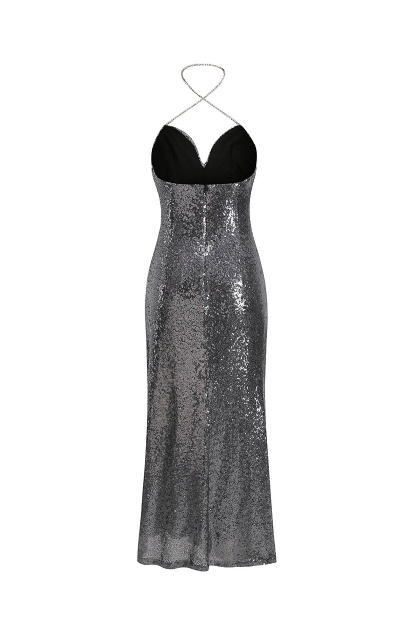 afra-diamante-halterneck-midi-sequins-dress-sd00209121405-silver-s-sunfere-347963 Afra Diamanté Halterneck Midi Sequins Dress - Image 6