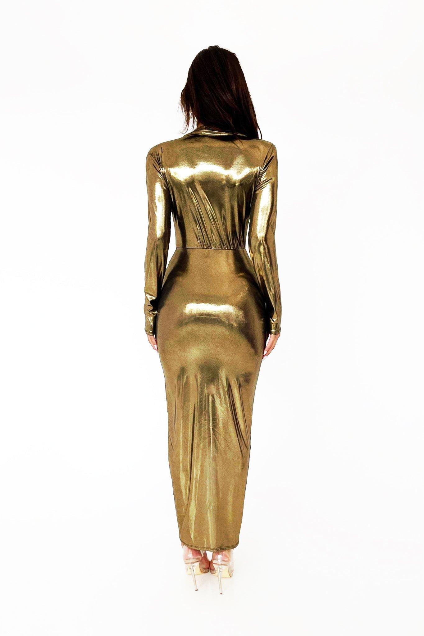 ailiyah-metallic-v-neck-slit-midi-dress-sd00210251751-gold-s-sunfere-980824 Ailiyah Metallic V-neck Slit Midi Dress - Image 2