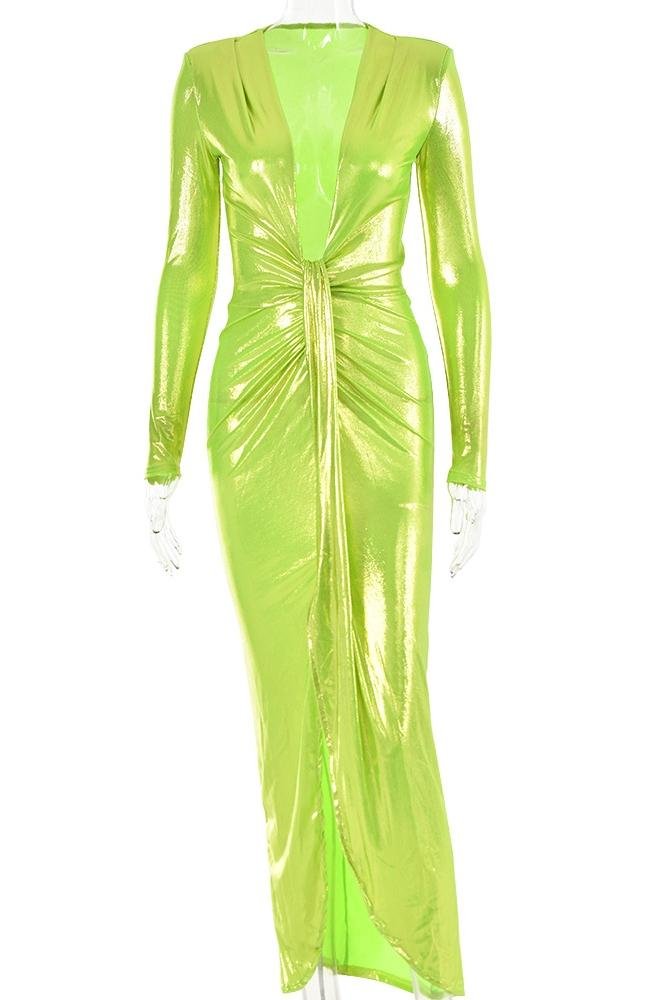 ailiyah-metallic-v-neck-slit-midi-dress-sd00210251751-green-s-sunfere-824474 Ailiyah Metallic V-neck Slit Midi Dress - Image 27