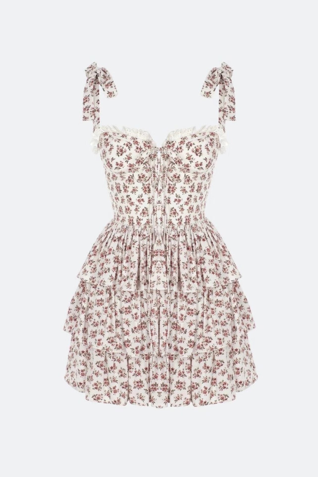 aleth-printed-bow-tie-tiered-mini-dress-sd0020609684-beige-s-sunfere-893357 Aleth Printed Bow-tie Tiered Mini Dress - Image 4