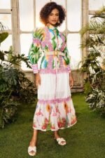 Alina Floral Lantern Sleeve Maxi Dress - Image 4