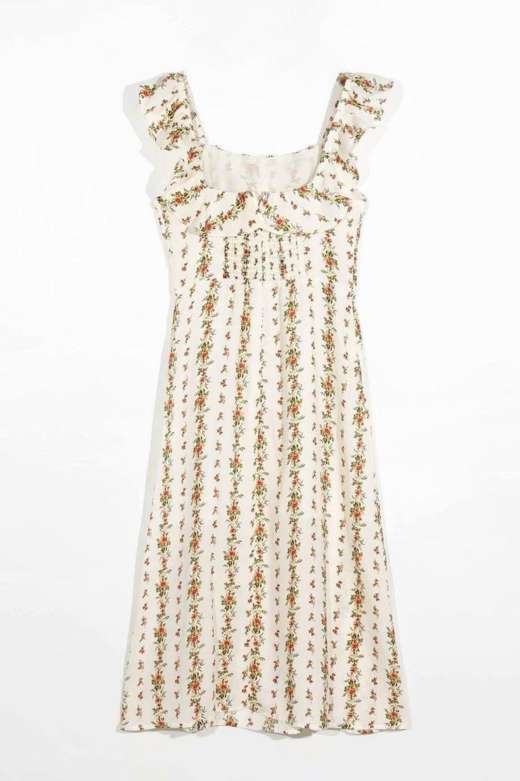 alyss-printed-ruffle-strap-slit-midi-dress-sd0020712885-beige-s-sunfere-244257 Alyss Printed Ruffle Strap Slit Midi Dress - Image 6