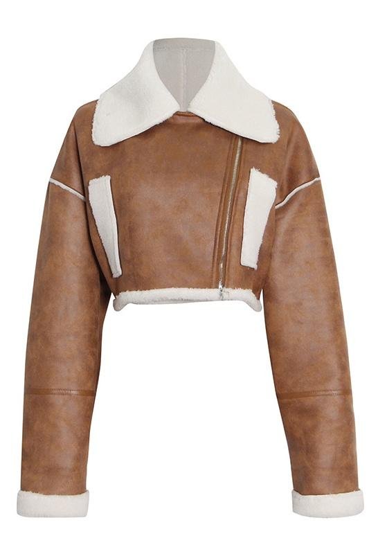 anastasia-cropped-shearling-trimmed-jacket-so00211281985-brown-s-sunfere-399234 Anastasia Cropped Shearling Trimmed Jacket - Image 3