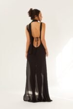 Apphia V-neck Backless Slit Maxi Dress - Image 6