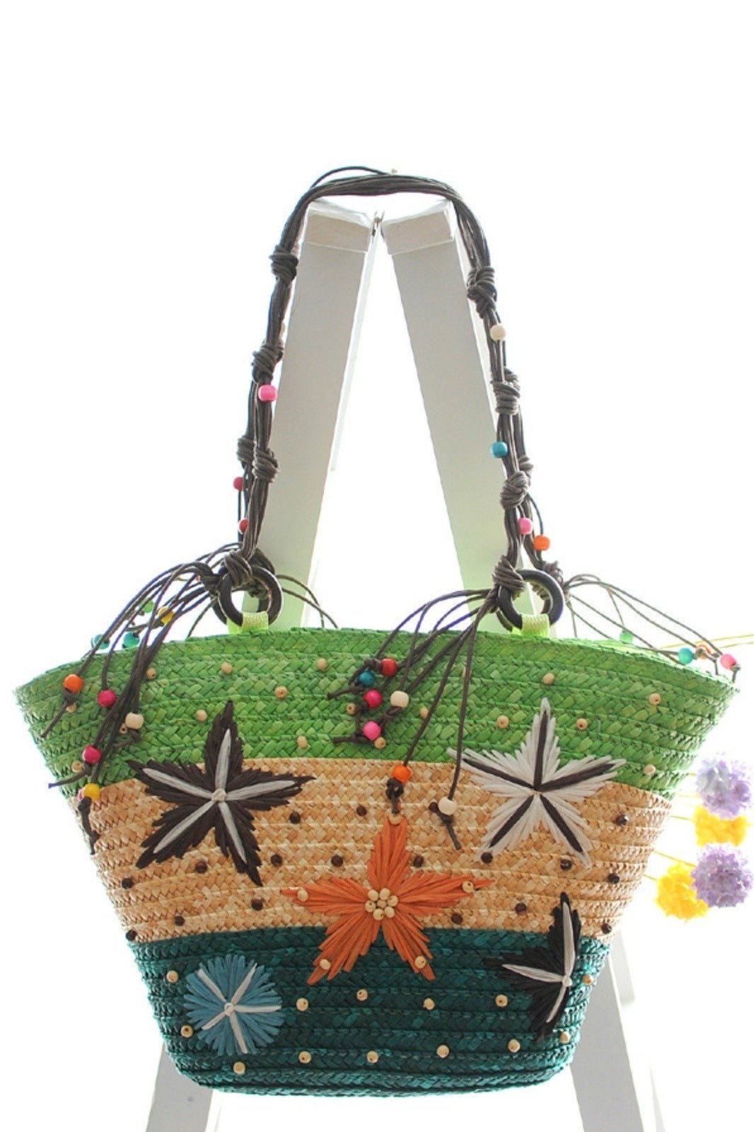 arora-embroidered-seastar-weave-straw-tote-bag-sa0020711828-green-sunfere-417813 Arora Embroidered Seastar Weave Straw Tote Bag - Image 7