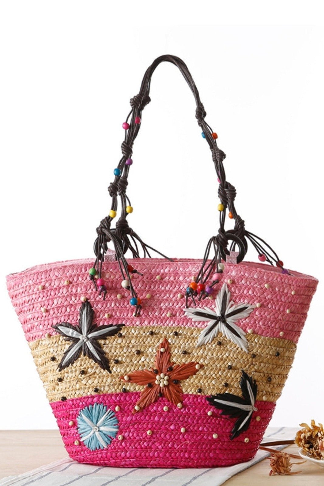 arora-embroidered-seastar-weave-straw-tote-bag-sa0020711828-pink-sunfere-582070 Arora Embroidered Seastar Weave Straw Tote Bag - Image 6