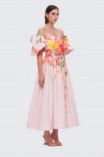 Audrey Floral Printed Off-shoulder Midi Dress - Image 4