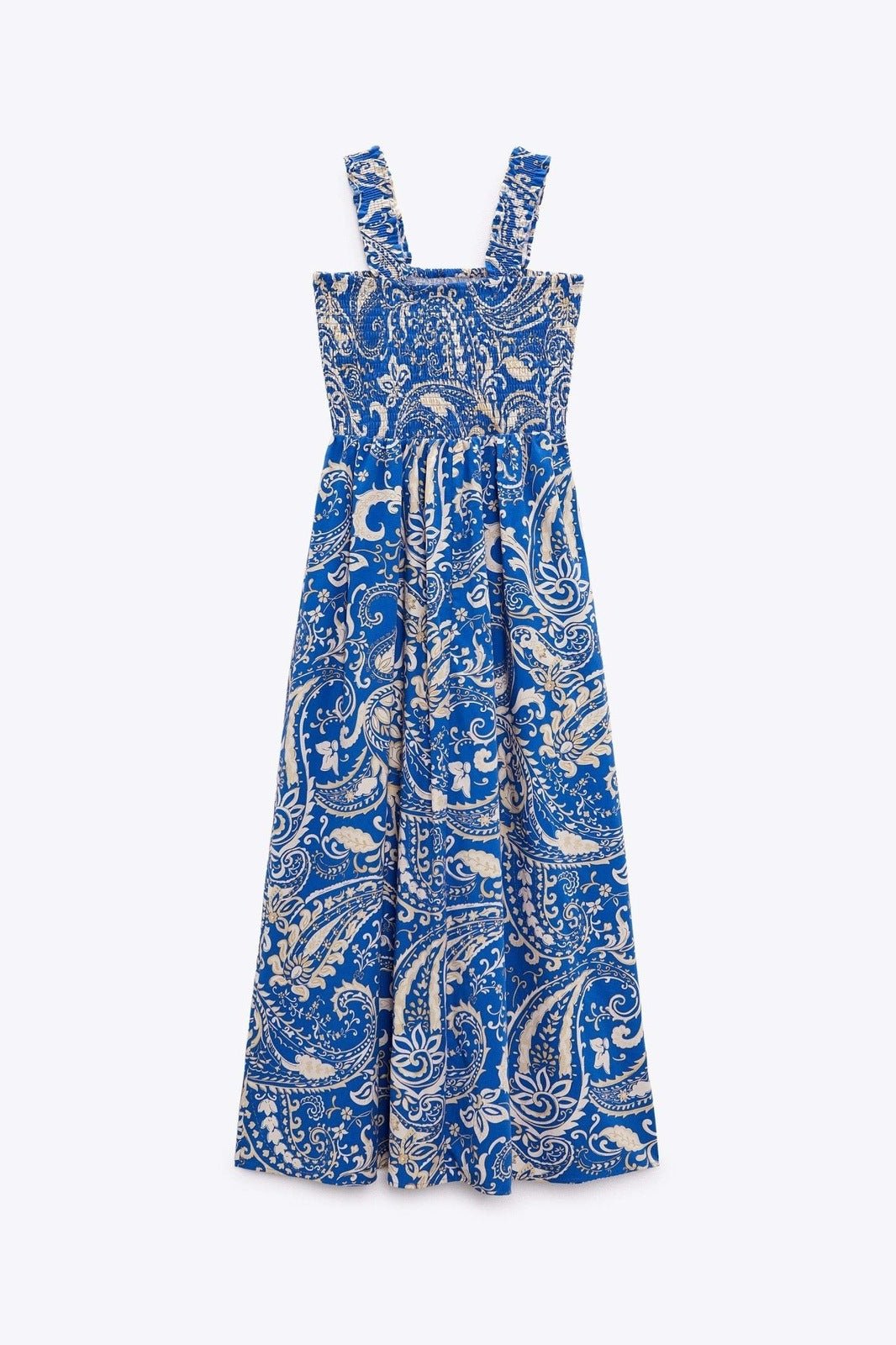 aurelian-shirred-bodice-strap-flare-midi-dress-sd00208261284-blue-s-sunfere-293194 Aurelian Shirred Bodice Strap Flare Midi Dress - Image 6