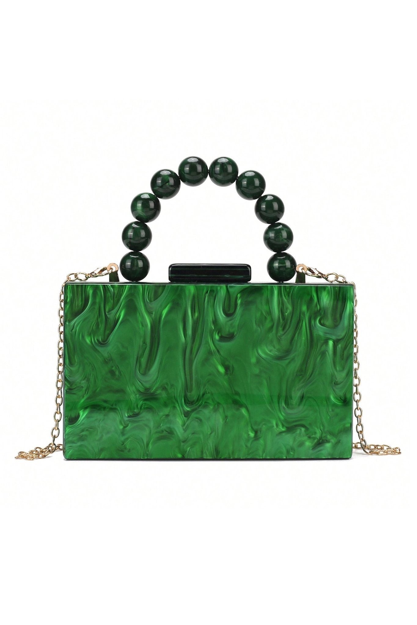 beaded-chain-marbling-handbag-sa00602262318-green-sunfere-505847 Beaded Chain Marbling Handbag - Image 1