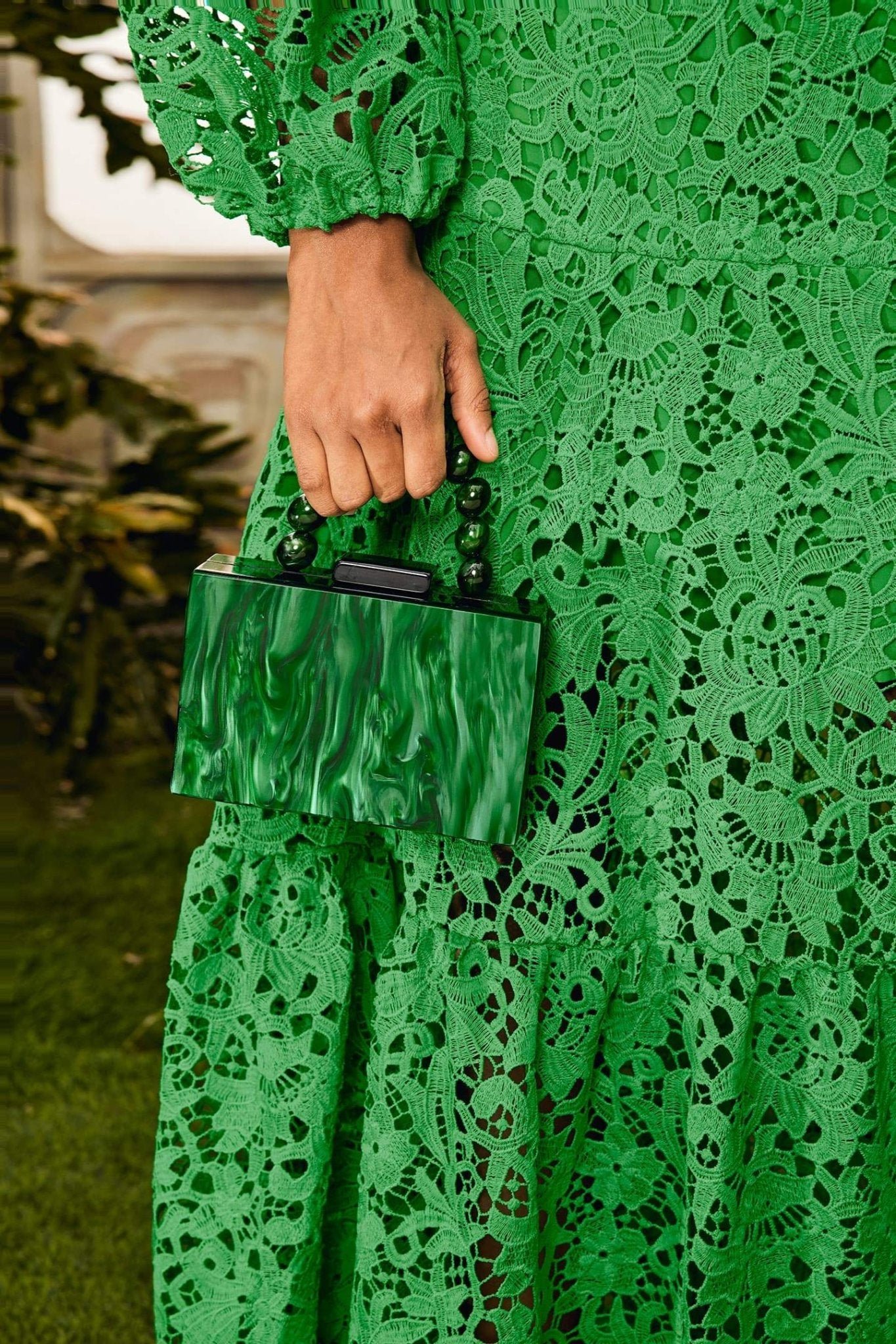 beaded-chain-marbling-handbag-sa00602262318-green-sunfere-825091 Beaded Chain Marbling Handbag - Image 2