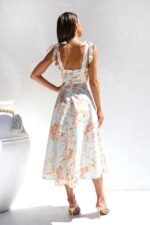 Beata Printed Strap Midi Dress - Image 10