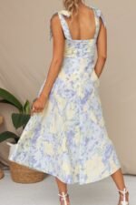 Beata Printed Strap Midi Dress - Image 4