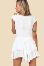 Belau Shirred Bodice Ruffle Flared Mini Dress - Image 5