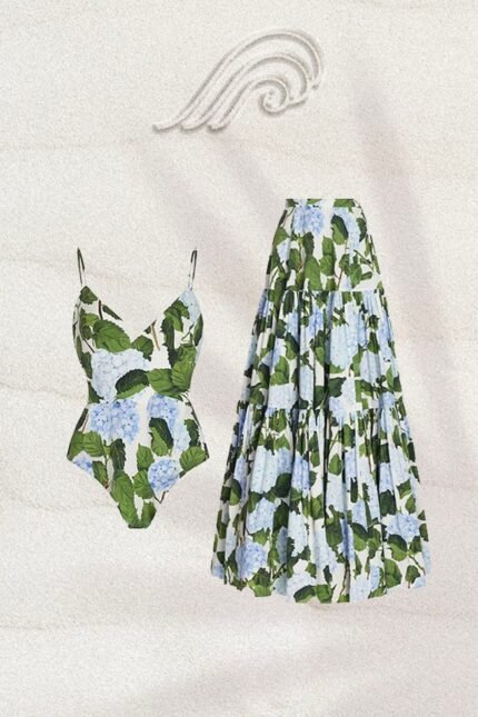 Bess Printed Ruffle Bodice Two-pieces Swim Set