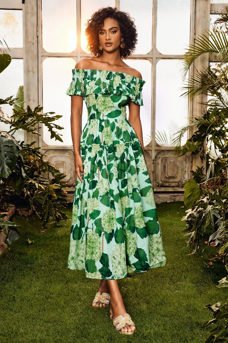 bess-printed-ruffle-off-shoulder-tiered-maxi-dress-sd00202272345-green-s-sunfere-826234 Bess Printed Ruffle Off-shoulder Tiered Maxi Dress - Image 3