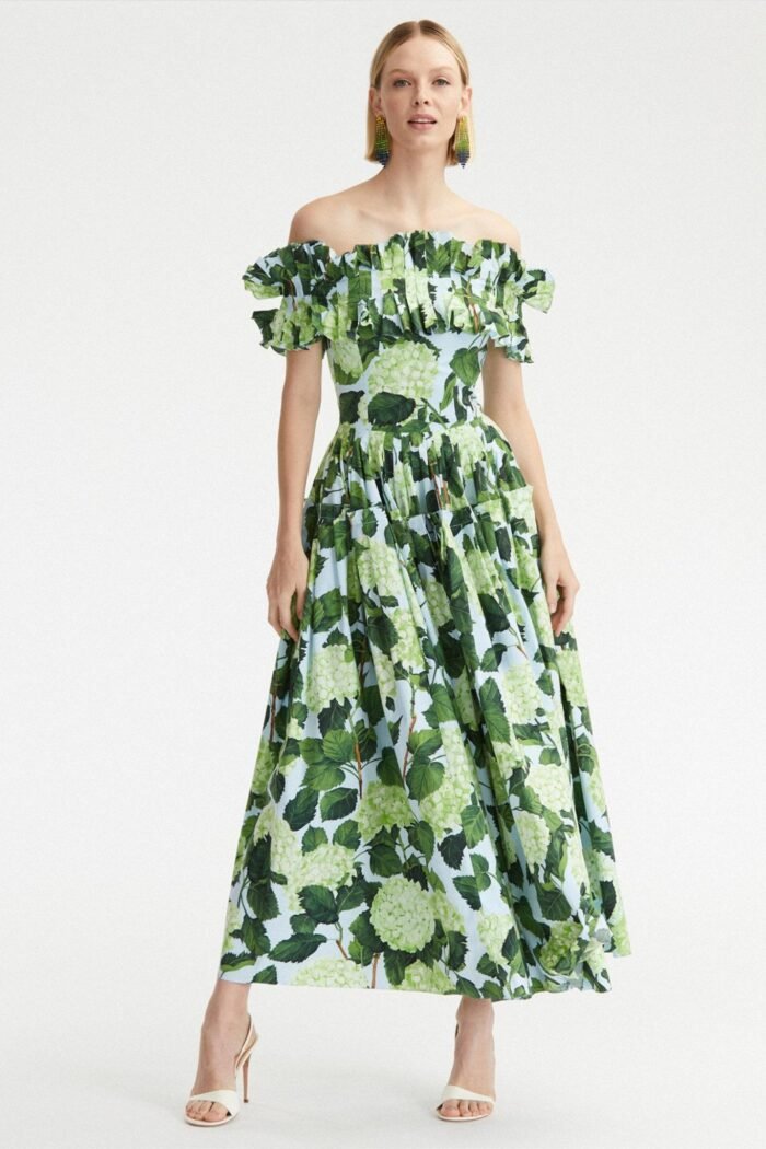 Bess Printed Ruffle Off-shoulder Tiered Maxi Dress - Image 1