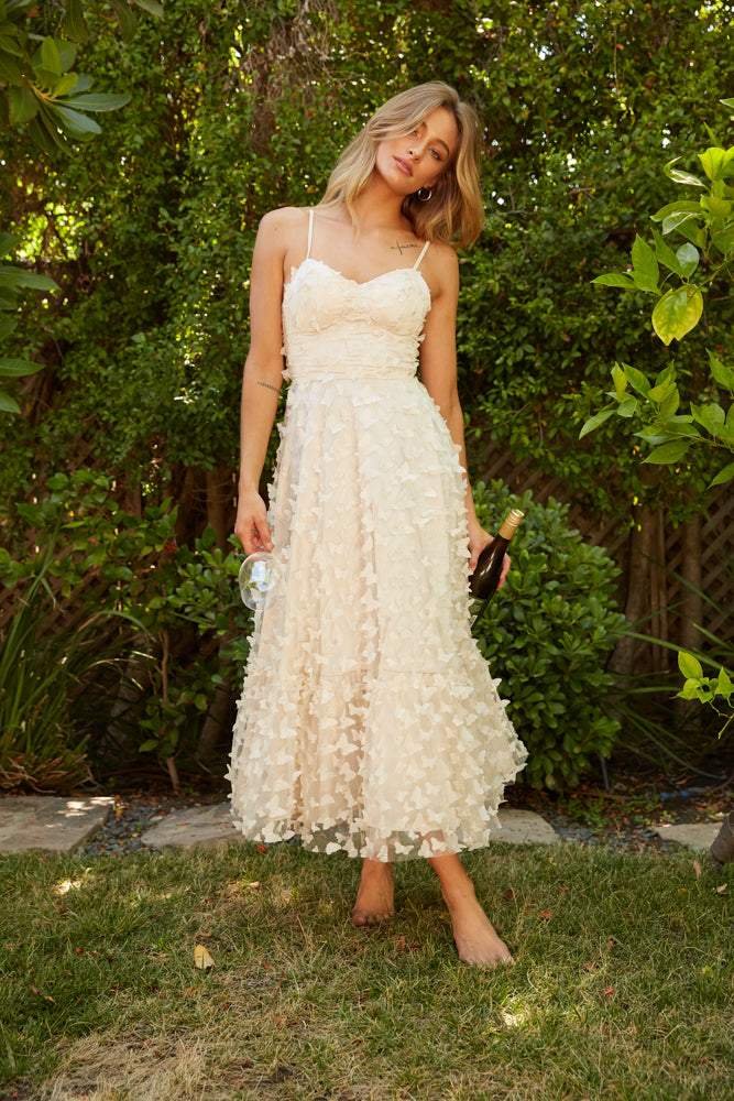 blanche-butterfly-a-line-midi-dress-sd00203152443-beige-s-sunfere-197235 Blanche Butterfly A-line Midi Dress - Image 1