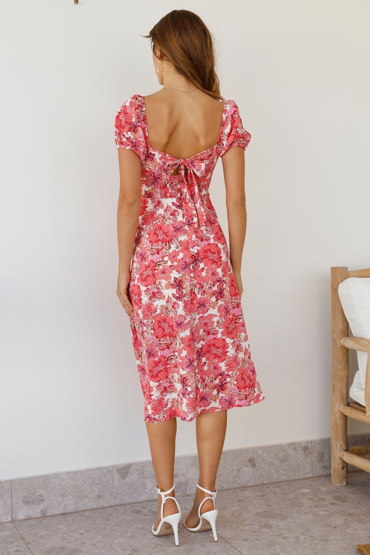 bonnie-printed-sweetheart-balloon-sleeve-midi-dress-sd0020516212-redwhite-s-sunfere-850535 Bonnie Printed Sweetheart Balloon Sleeve Midi Dress - Image 3