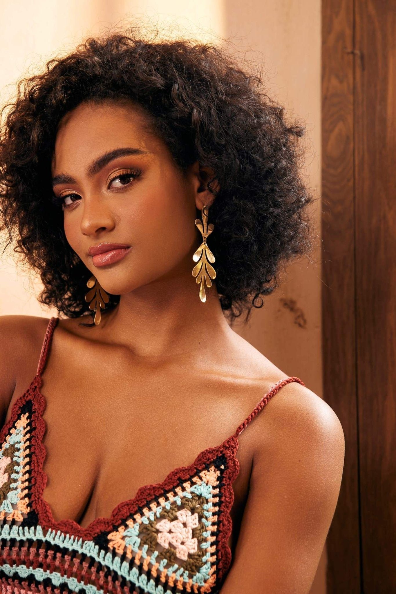 brass-leaf-dangle-earrings-sa00601312367-gold-sunfere-514763 Brass Leaf Dangle Earrings - Image 3