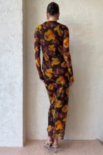 Breeda Printed See-through Maxi Mesh Dress - Image 4