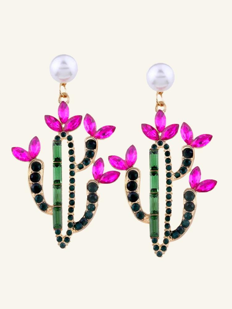 cactus-diamante-drop-earrings-sa0020516094-green-sunfere-429738 Cactus Diamante Drop Earrings - Image 1