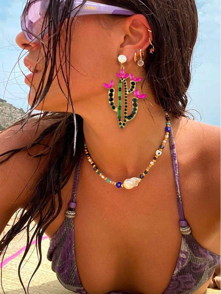 cactus-diamante-drop-earrings-sa0020516094-green-sunfere-862384 Cactus Diamante Drop Earrings - Image 3