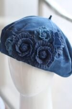 Camellia Denim Beret Hat - Image 9