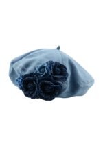 Camellia Denim Beret Hat - Image 8