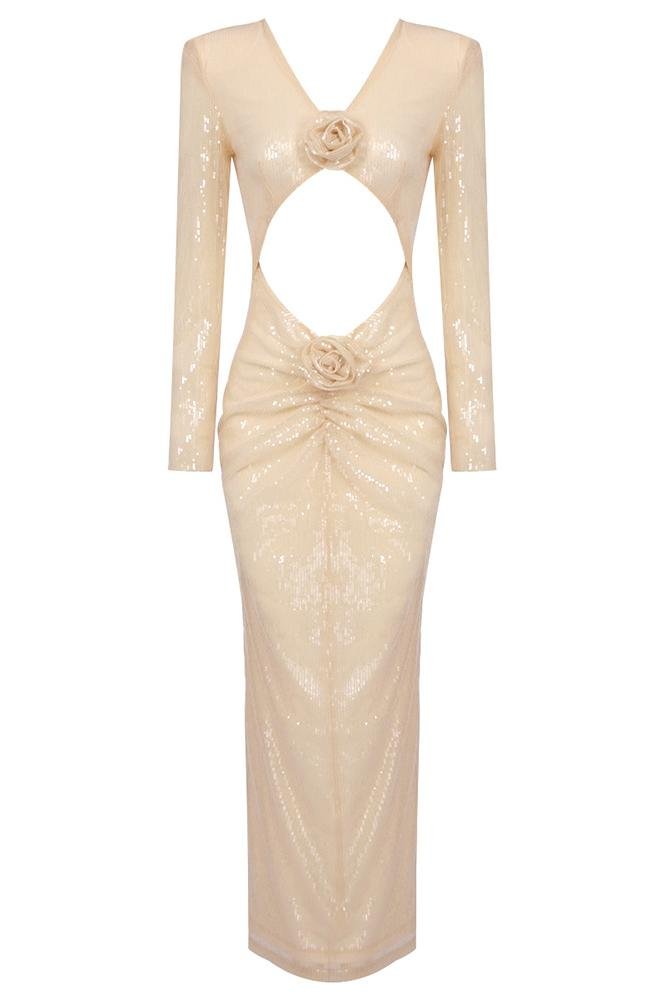 cathy-flower-sequins-midi-dress-sd00603152452-khaki-s-sunfere-522854 Cathy Flower Sequins Midi Dress - Image 8