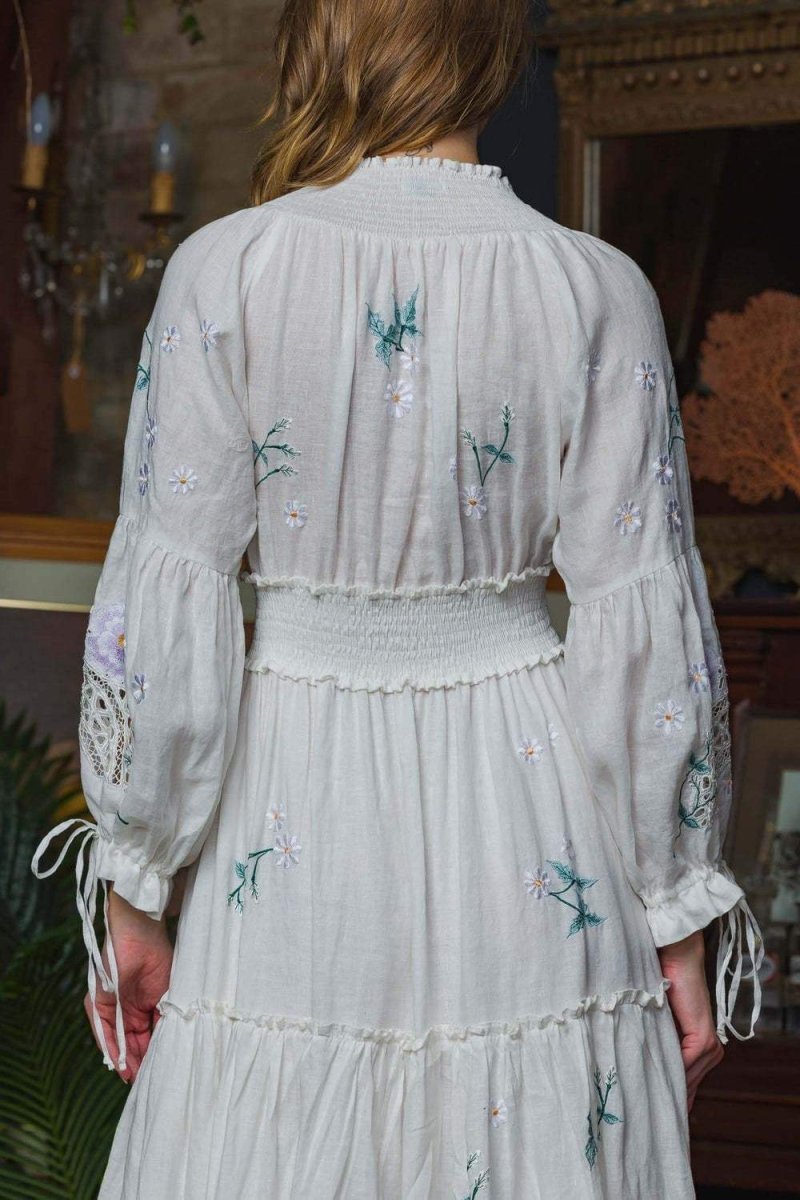cecilia-embroidered-v-neck-shirred-maxi-dress-sd00203222519-white-s-sunfere-526628 Cecilia Embroidered V-neck Shirred Maxi Dress - Image 10