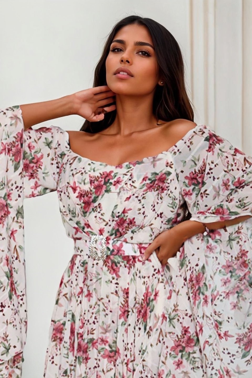 clara-printed-off-shoulder-belted-maxi-dress-sd00211021805-multi-s-sunfere-397057 Clara Printed Off-shoulder Belted Maxi Dress - Image 3