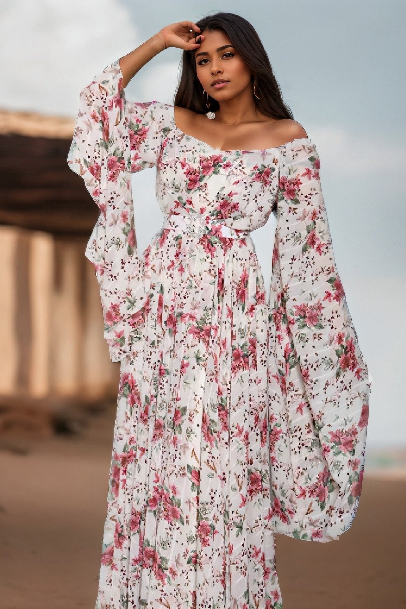 clara-printed-off-shoulder-belted-maxi-dress-sd00211021805-multi-s-sunfere-715178 Clara Printed Off-shoulder Belted Maxi Dress - Image 2