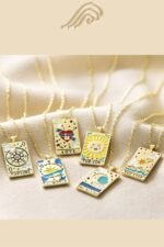 Color Dripping Tarot Cards Square Pendant Necklace