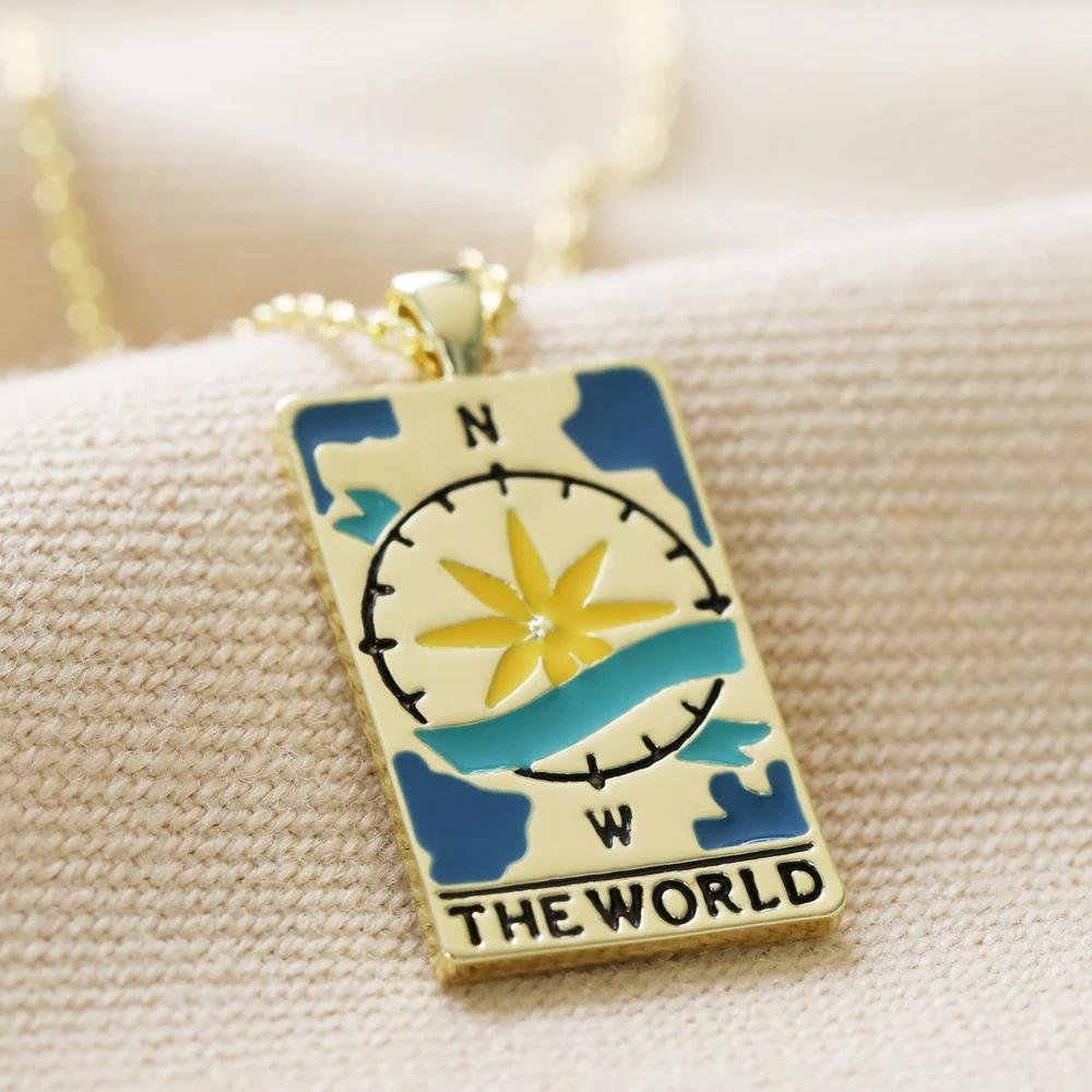 color-dripping-tarot-cards-square-pendant-necklace-sa0020619479-gold-the-world-sunfere-409547 Color Dripping Tarot Cards Square Pendant Necklace - Image 7