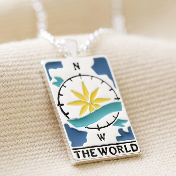 Color Dripping Tarot Cards Square Pendant Necklace - Image 12