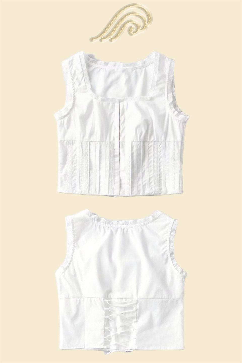 cora-pleated-lace-up-cotton-tank-top-st0020605519-white-s-sunfere-347431 Cora Pleated Lace-up Cotton Tank Top - Image 6