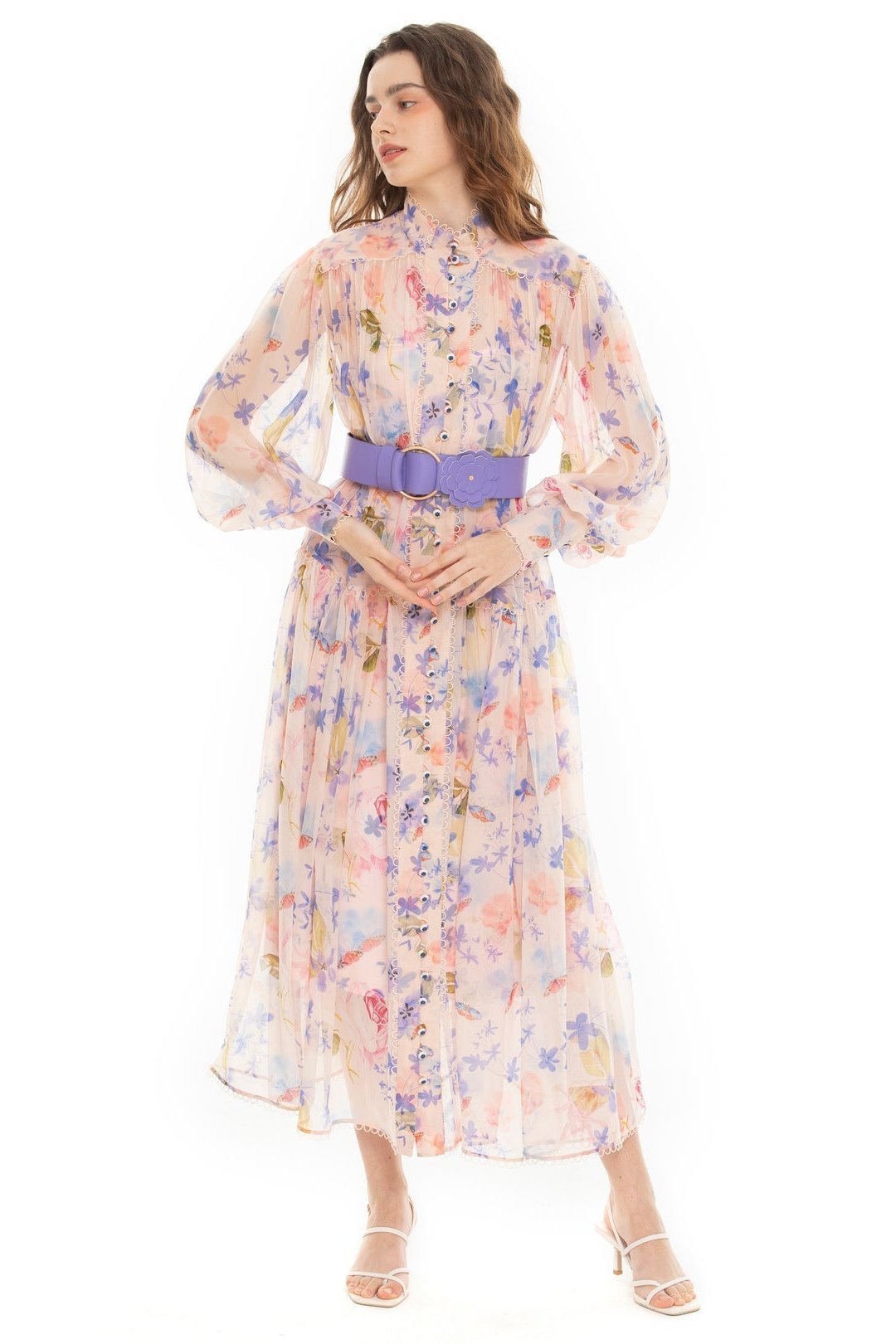 cora-printed-belted-chiffon-midi-dress-sd00209261614-pink-s-sunfere-622712 Cora Printed Belted Chiffon Midi Dress - Image 3