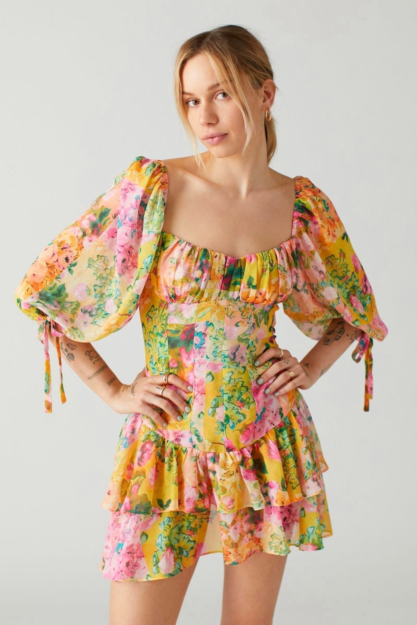 cornelia-printed-splicing-tiered-mini-dress-sd00207221009-multi-s-sunfere-186329 Cornelia Printed Splicing Tiered Mini Dress - Image 1