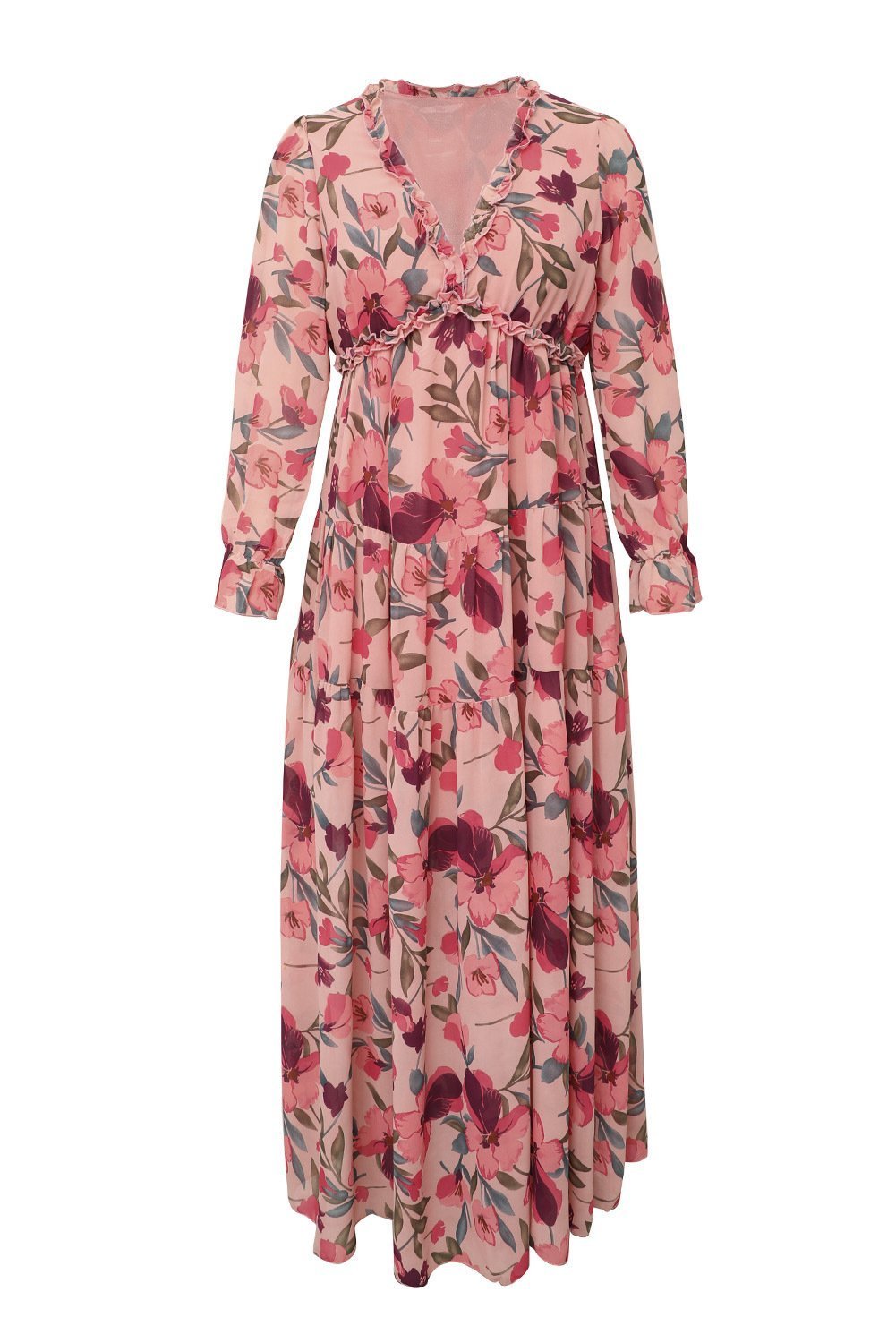 dale-printed-v-neck-tiered-maxi-dress-sd00209221572-red-s-sunfere-728474 Dale Printed V-neck Tiered Maxi Dress - Image 7