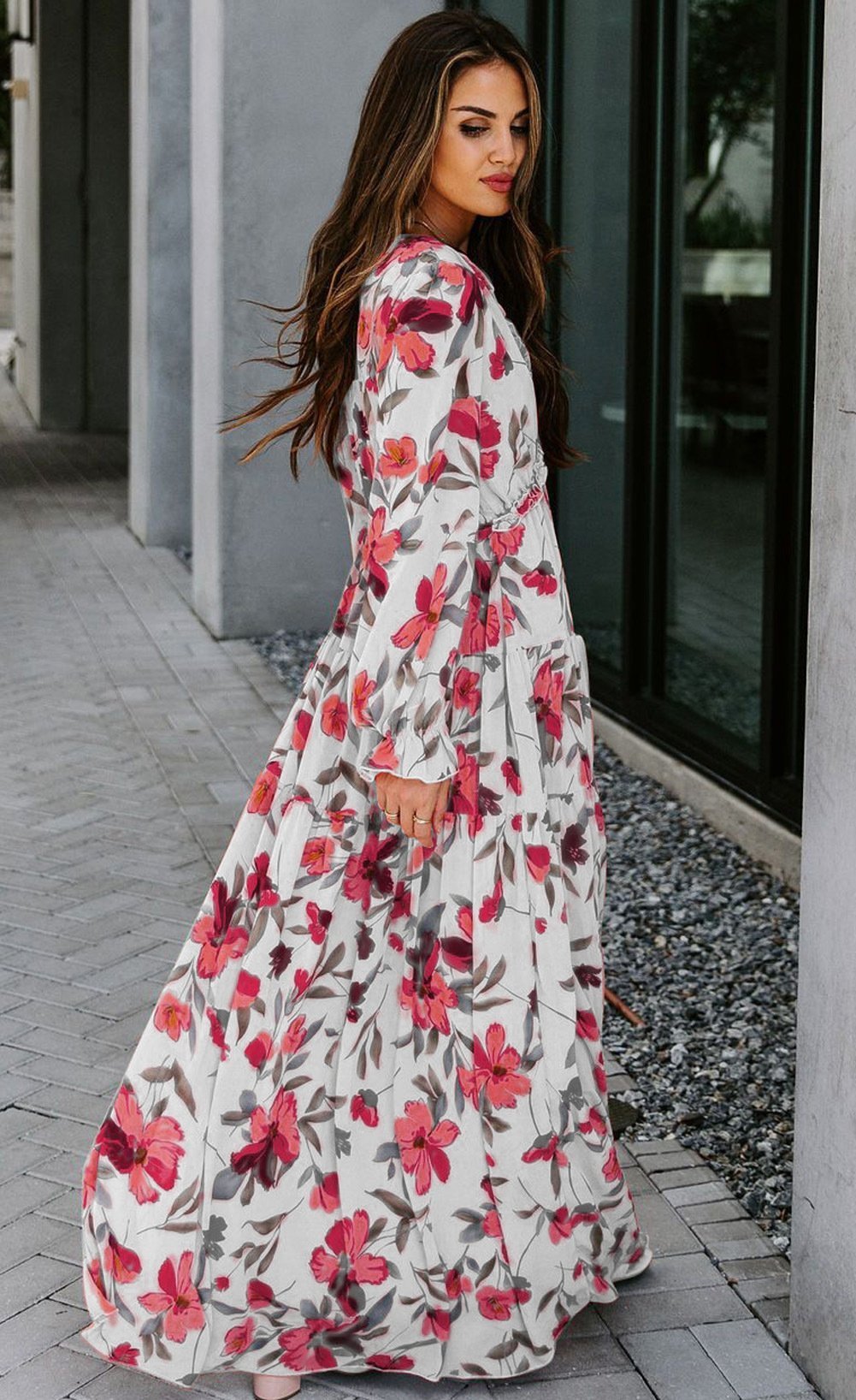 dale-printed-v-neck-tiered-maxi-dress-sd00209221572-white-s-sunfere-588194 Dale Printed V-neck Tiered Maxi Dress - Image 2