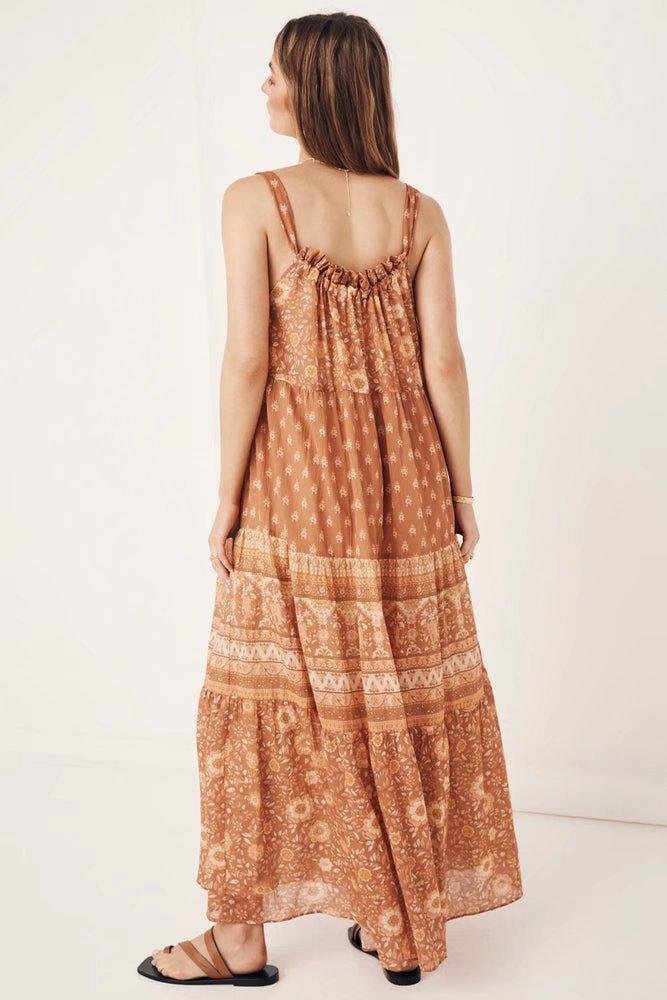 damla-printed-gathered-halterneck-slip-maxi-dress-sd0020629662-brown-s-sunfere-148701 Damla Printed Gathered Halterneck Slip Maxi Dress - Image 9