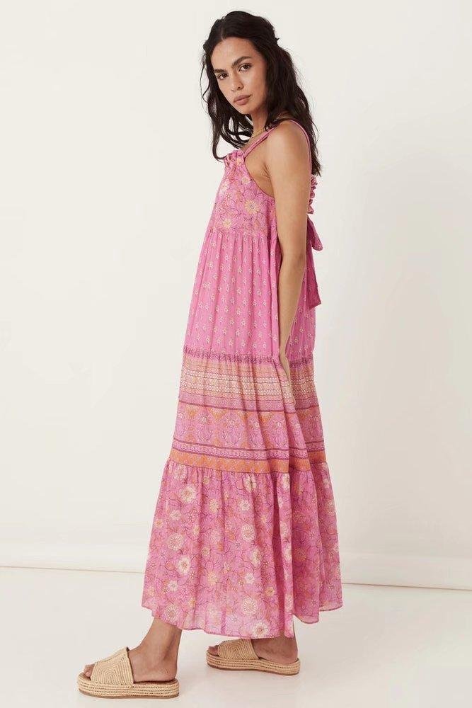damla-printed-gathered-halterneck-slip-maxi-dress-sd0020629662-pink-s-sunfere-130311 Damla Printed Gathered Halterneck Slip Maxi Dress - Image 2