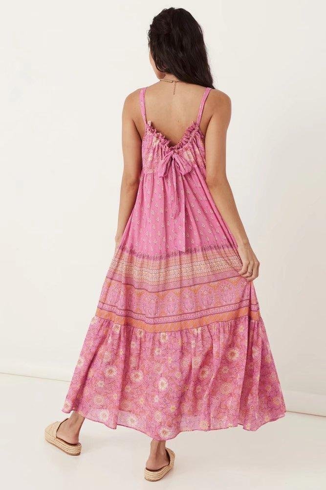 damla-printed-gathered-halterneck-slip-maxi-dress-sd0020629662-pink-s-sunfere-491020 Damla Printed Gathered Halterneck Slip Maxi Dress - Image 3