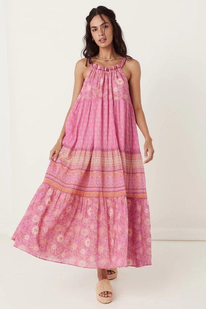 damla-printed-gathered-halterneck-slip-maxi-dress-sd0020629662-pink-s-sunfere-822396 Damla Printed Gathered Halterneck Slip Maxi Dress - Image 1