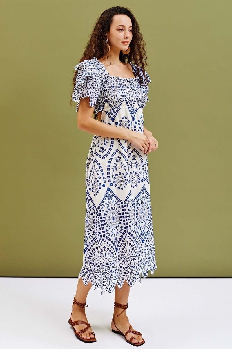 della-embroidery-lace-ruffle-shirred-midi-dress-sd00208311283-blue-xs-sunfere-742250 Della Embroidery Lace Ruffle Shirred Midi Dress - Image 2