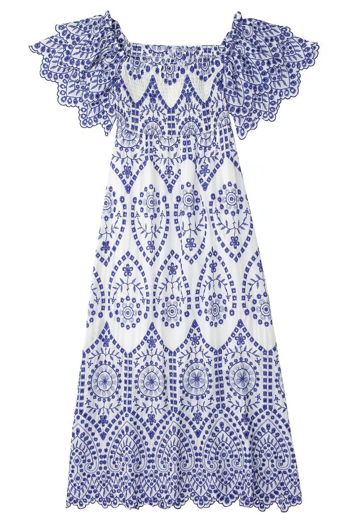 della-embroidery-lace-ruffle-shirred-midi-dress-sd00208311283-blue-xs-sunfere-961811 Della Embroidery Lace Ruffle Shirred Midi Dress - Image 4