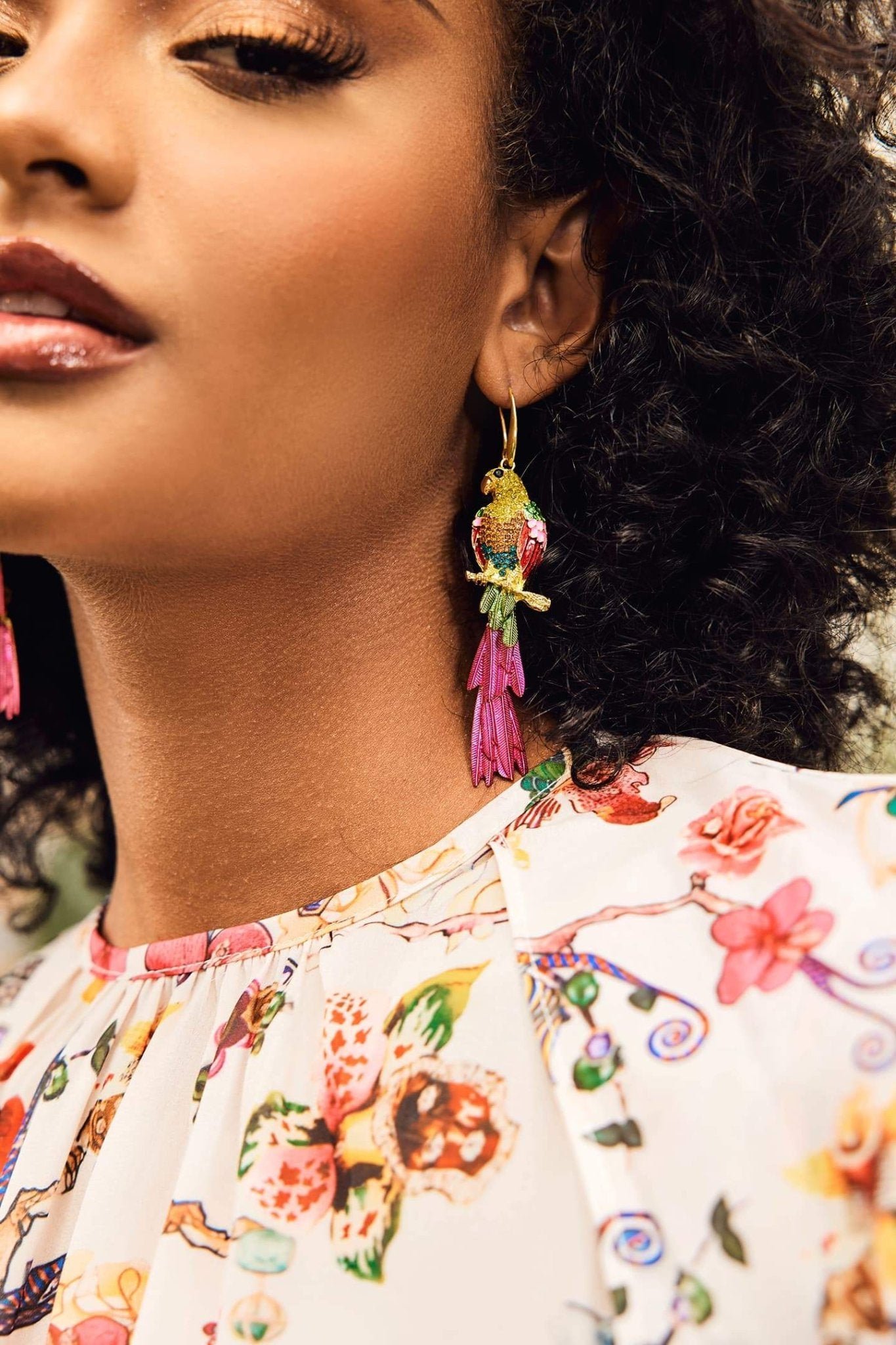 diamante-parrot-tassel-earrings-sa00202272341-hot-pink-sunfere-349159 Diamante Parrot Tassel Earrings - Image 1