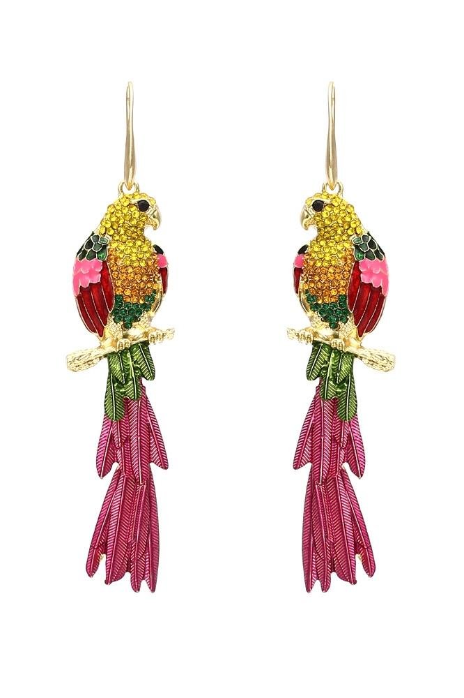 diamante-parrot-tassel-earrings-sa00208161194-hot-pink-sunfere-977962 Diamante Parrot Tassel Earrings - Image 1